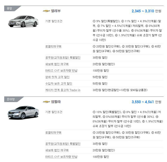쉐보레 11월 판매조건 좋네요.. | 보배드림 국산차게시판