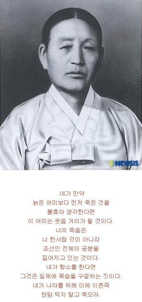 안중근 의사 어머니의 편지..