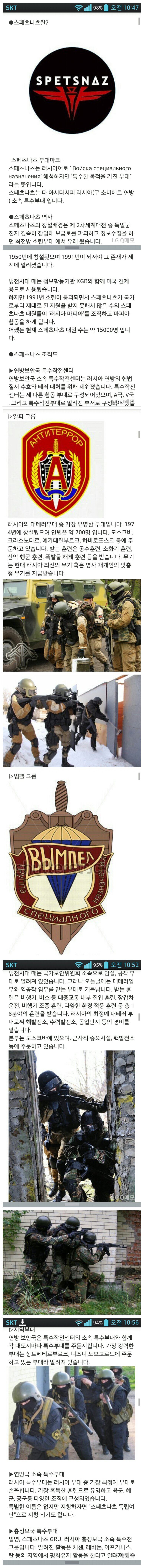 러시아 특수부대 스페츠나츠 