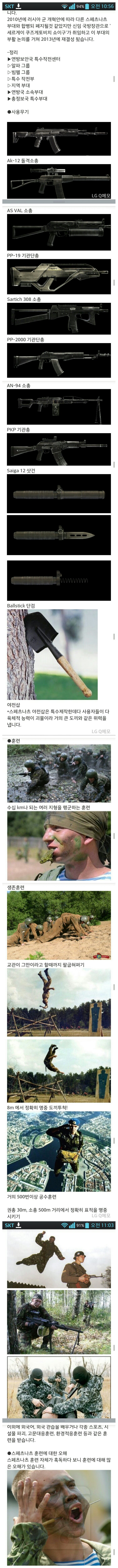 러시아 특수부대 스페츠나츠 