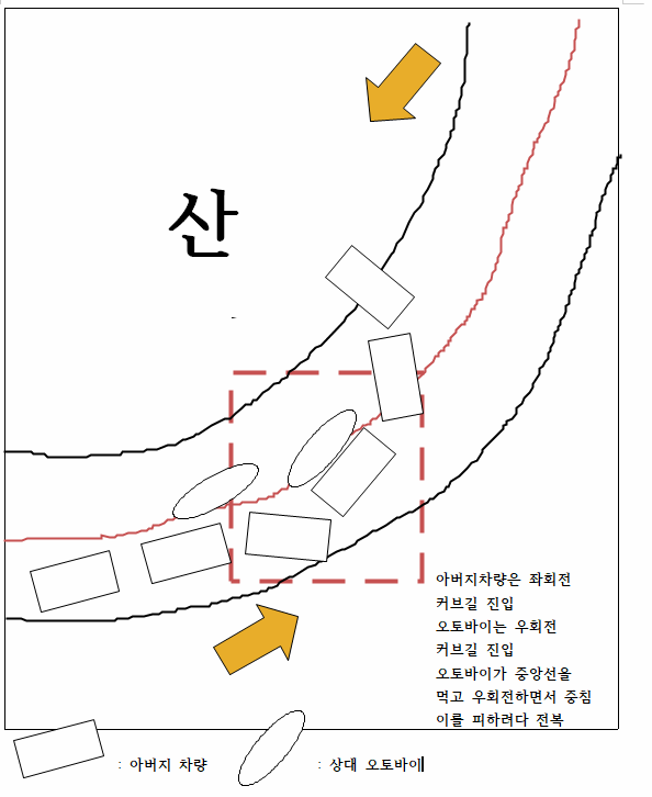 중앙선 침범 오토바이로 인해 아버지 차량이 전복되었습니다... | 보배드림 교통사고/블박