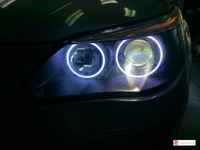 (주)에이스오토 bmw e60 5 씨리즈 m5 엔젤아이 화이트 led 링마커 커스텀 교체 작업입니다.. | 보배드림 장착시공사진
