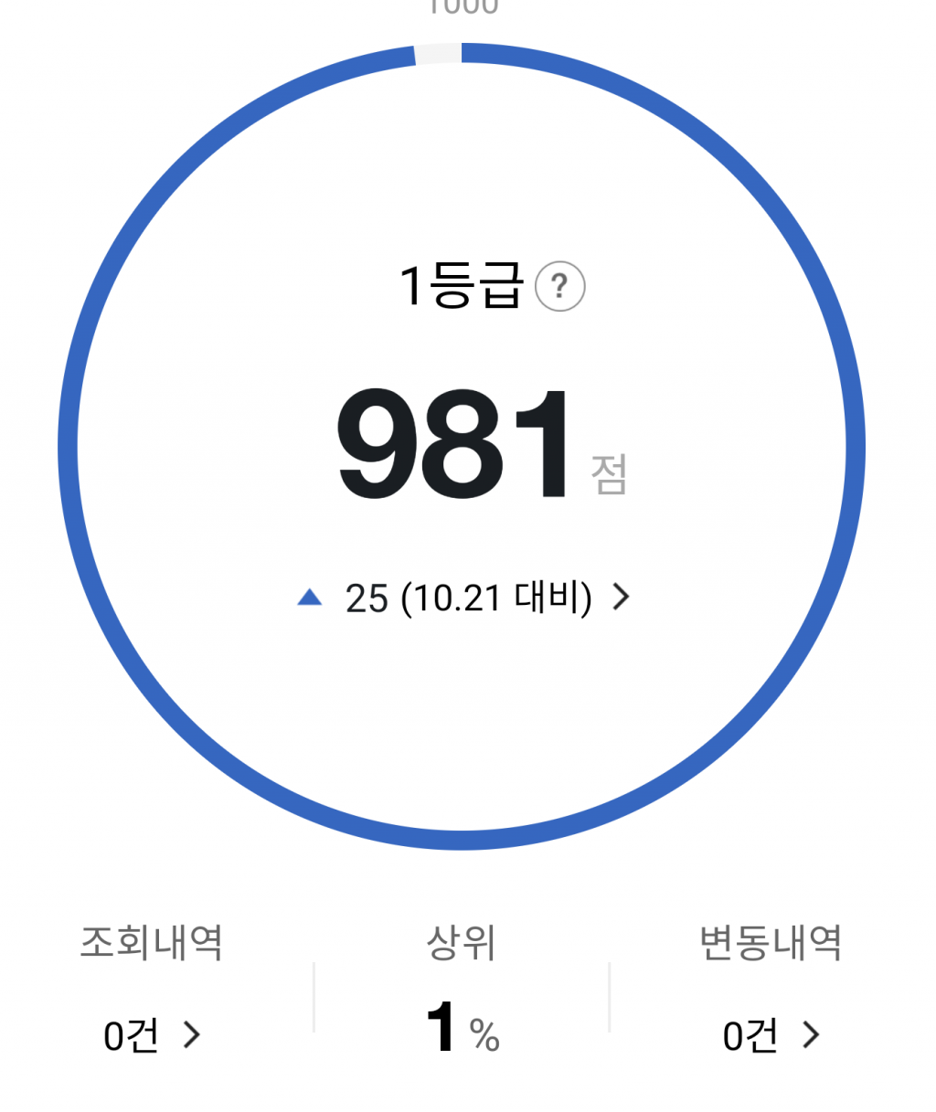 신용점수 등급표