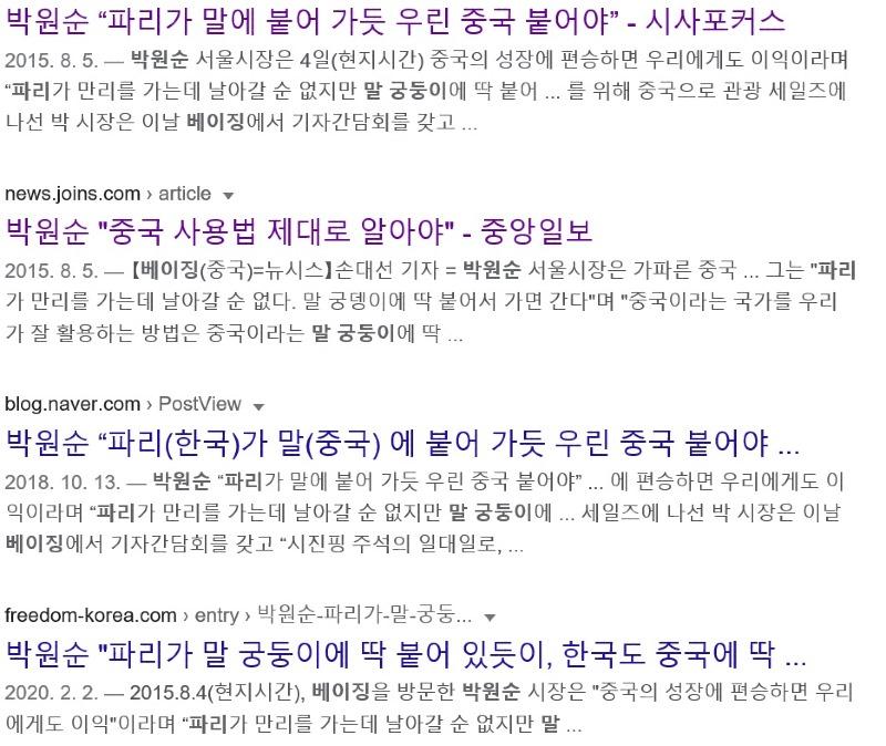 박원순 '파리가 말에 붙어 가듯 우린 중국 붙어야'.jpg