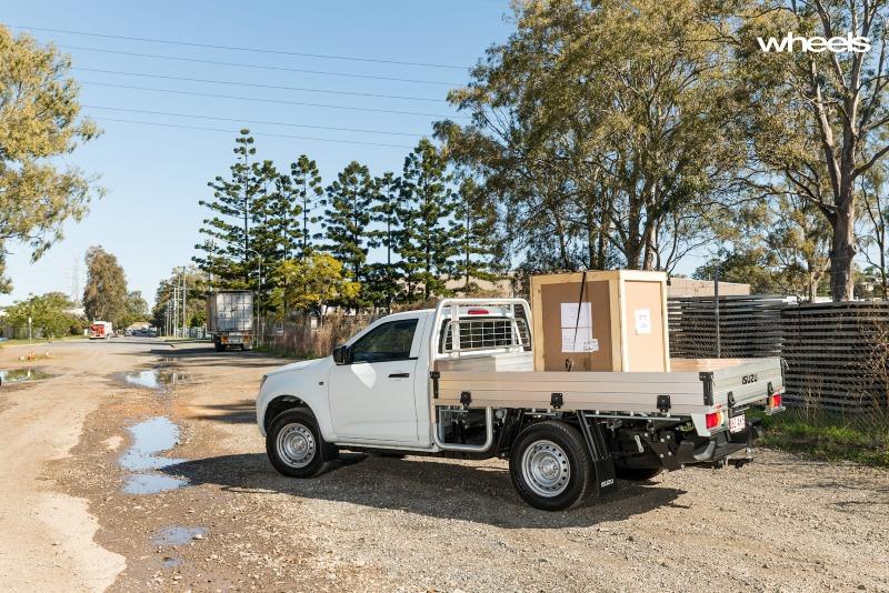 2021_Isuzu_D-Max_4x2_SX_Single_Chassis_Ute_Auto_static_rear_construction_site.jpg