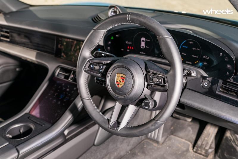 2022_Porsche_Taycan_4S_Cross_Turismo_Neptune_Blue_interior_steering_wheel_Australia_MWilliams.jpg