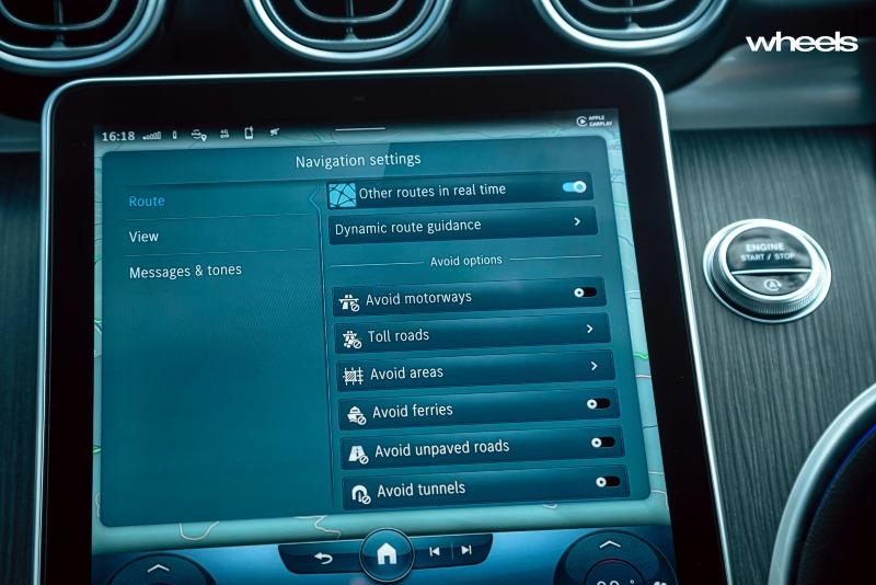 2022_Mercedes-Benz_C300_Spectral_Blue_Metallic_Australia_interior_infotainment_screen_navigation_menu.jpg