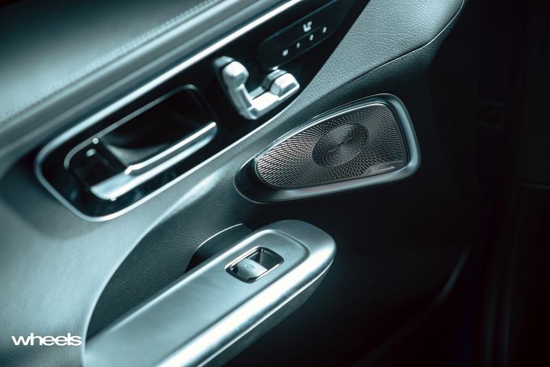 2022_Mercedes-Benz_C300_Spectral_Blue_Metallic_Australia_interior_front_passenger_seat_adjustment_switch_01.jpg