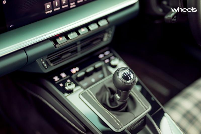 2022_Porsche_911_GT3_Touring_70_years_Porsche_Australia_Edition_Australia_interior_gear_shifter_01_ABrook.jpg