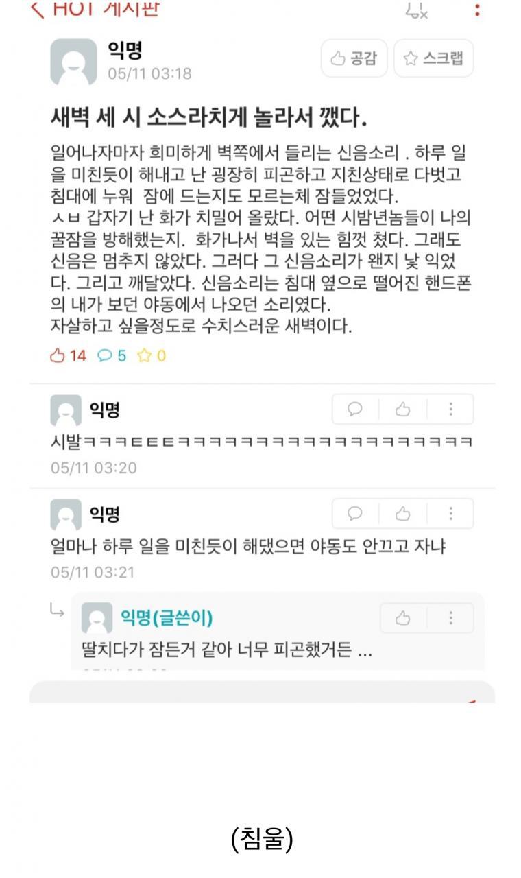 옆집에서 들려오는 신음소리. - 보배드림 유머게시판