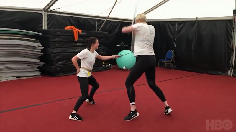 Maisie Williams & Gwendoline Christie Training For Game Of Thrones.mp4_000036.161.png