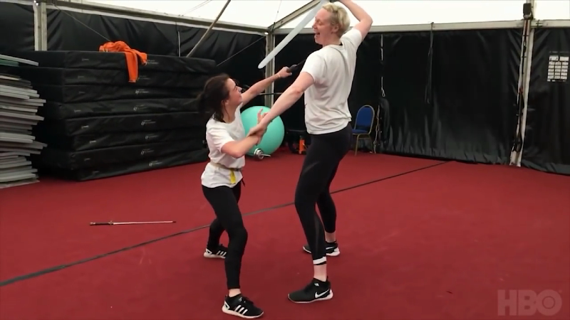 Maisie Williams & Gwendoline Christie Training For Game Of Thrones.mp4_000041.040.png