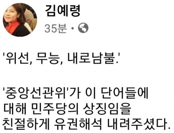 김예령 위선무능 내로남불 선관위 유권해석.jpg