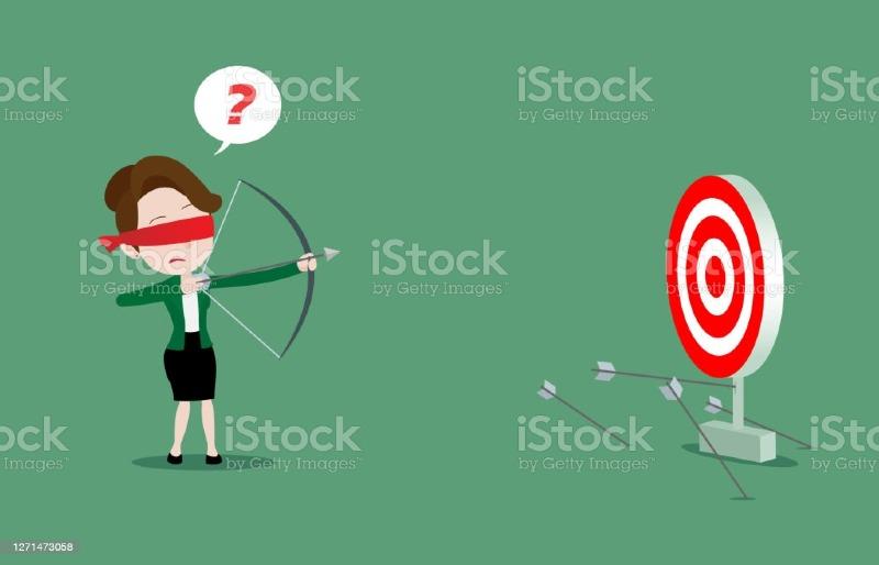 blindfolded-businesswoman-is-trying-to-use-bow-and-arrow-for-archery-vector-id1271473058.jpg