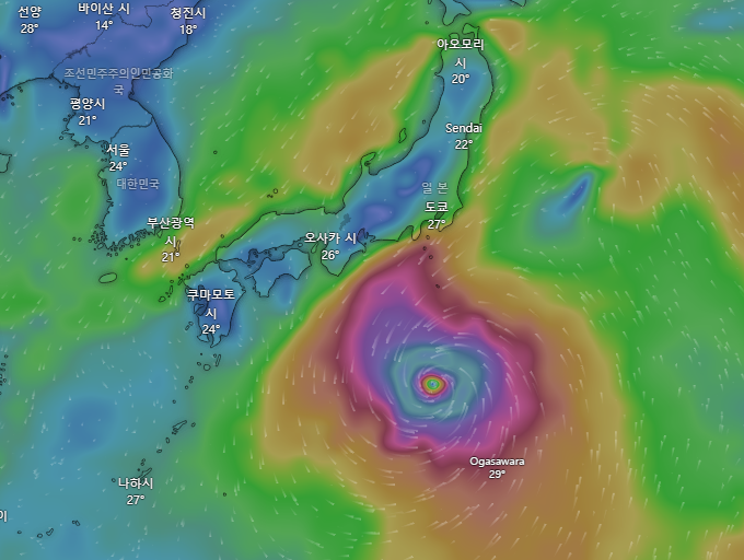 초대형 태풍 10호 근황 ㄷㄷ