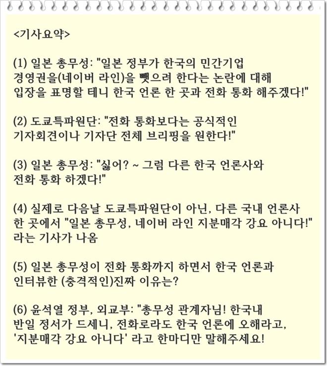 굥산주의 네이버 라인 매각 매국노 기사요약.jpg