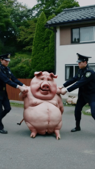 끌려가는 돼지 gif.gif