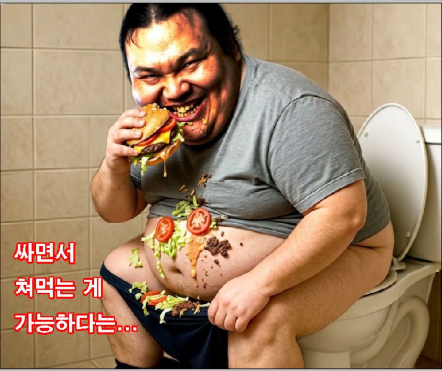 싸면서 쳐먹는 희수.png